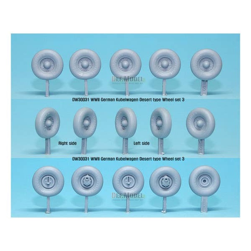 1/35 WWII German VW Desert Type Wheel Set 3 (for Tamiya)