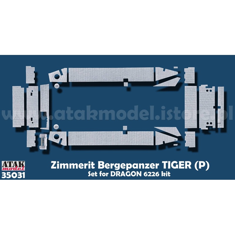 1/35 WWII Germany Bergetiger (P) Recovery Tank Zimmerit Set (for Dragon 6226)