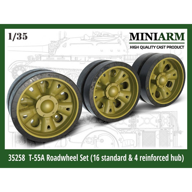 1/35 Current Russian/Soviet T-55A Main Battle Tank Regular Roller/Reinforced Roller Set (for TAKOM /Mini Art)