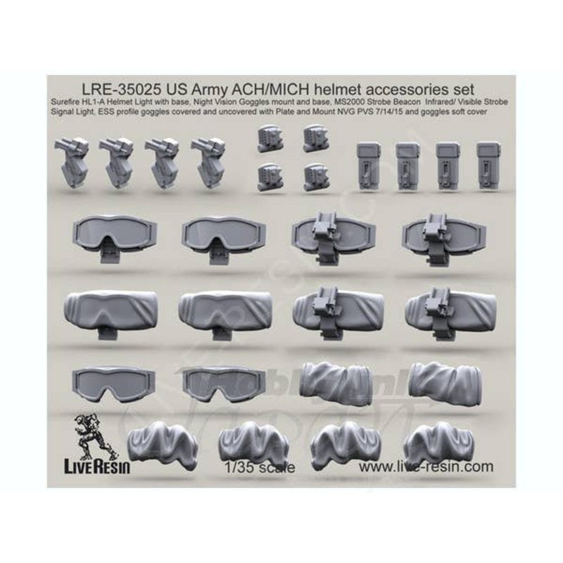 1/35 US Army ACH/MICH Helmet Accessories Set