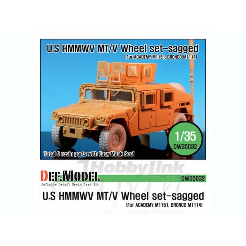 1/35 US HMMWV MT/V Sagged Wheel Set (for Academy/Bronco)