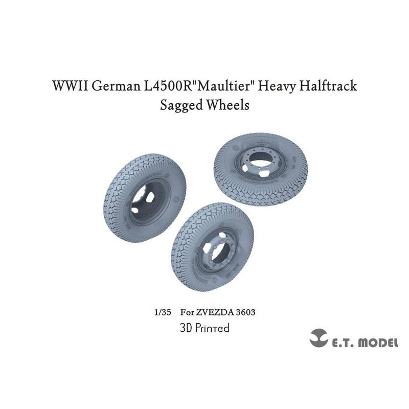 1/35 WWII German L4500R Maultier heavy half-track with self-weight deformation tire set (for Zvezda 3603)