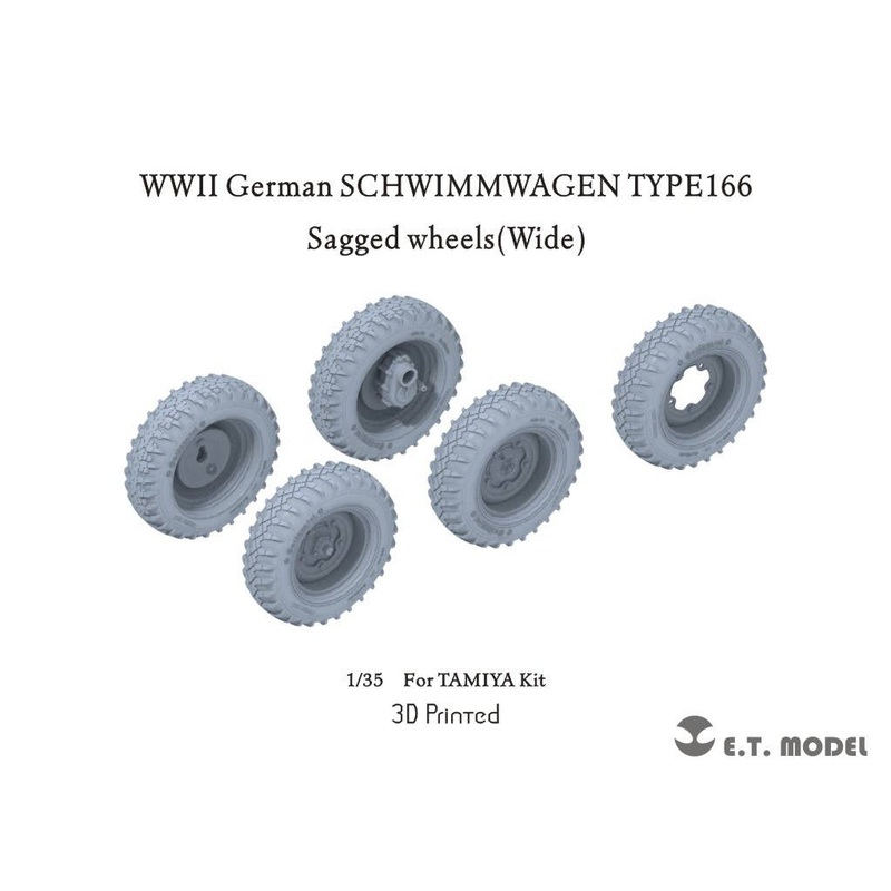 1/35 WWII German Schwimmwagen type 166 Sagged wheeis (Wide)