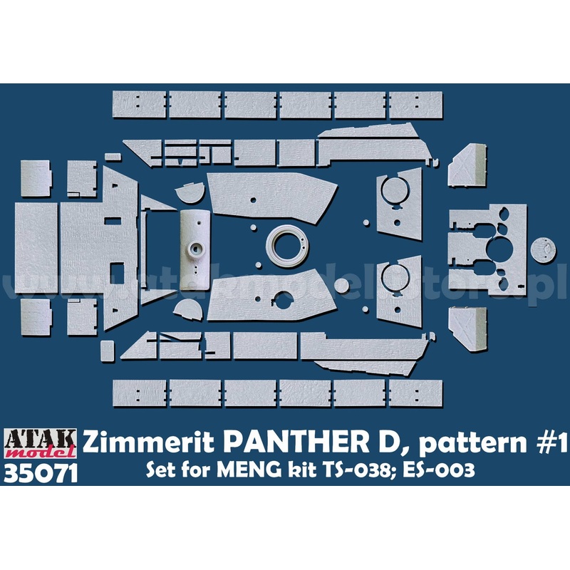 1/35 WWII Germany Panther D Zimmerit Set #1 (Meng Model TS-038 / ES-003)