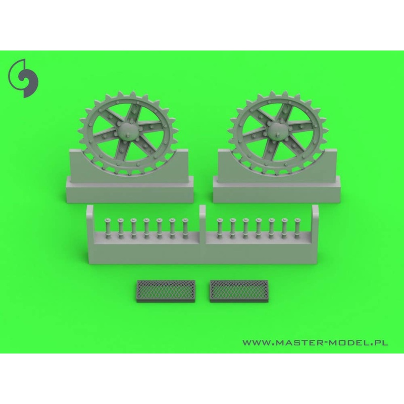 1/35 WWII Poland 7TP Light Tank Starting Wheel / Engine Room Grill Set (for IBG)