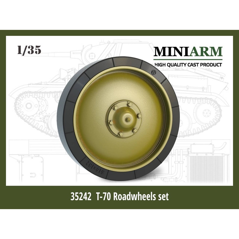1/35 WWII Russia / Soviet T-70 Light Tank Wheel Set (for Zvezda / MiniArt)