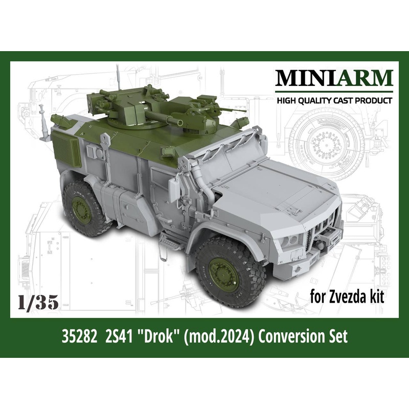 1/35 82mm Self-propelled mortar 2S41 Drok Conversion set (mod 2024) for Zvezda kit