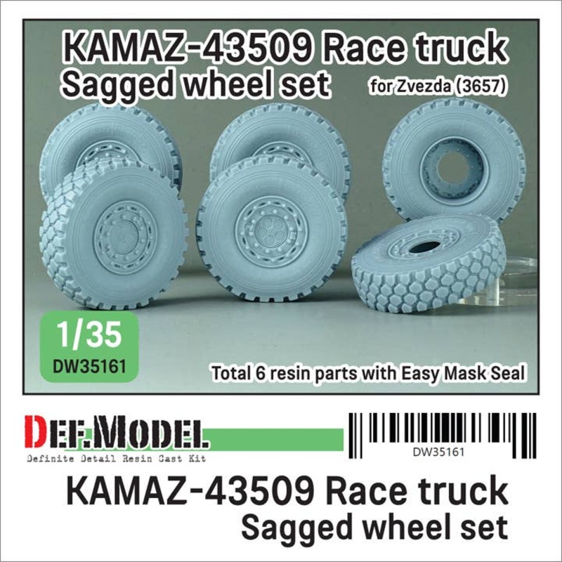 1/35 AMAZ-43509 Race truck Sagged wheel set (for Zvezda)