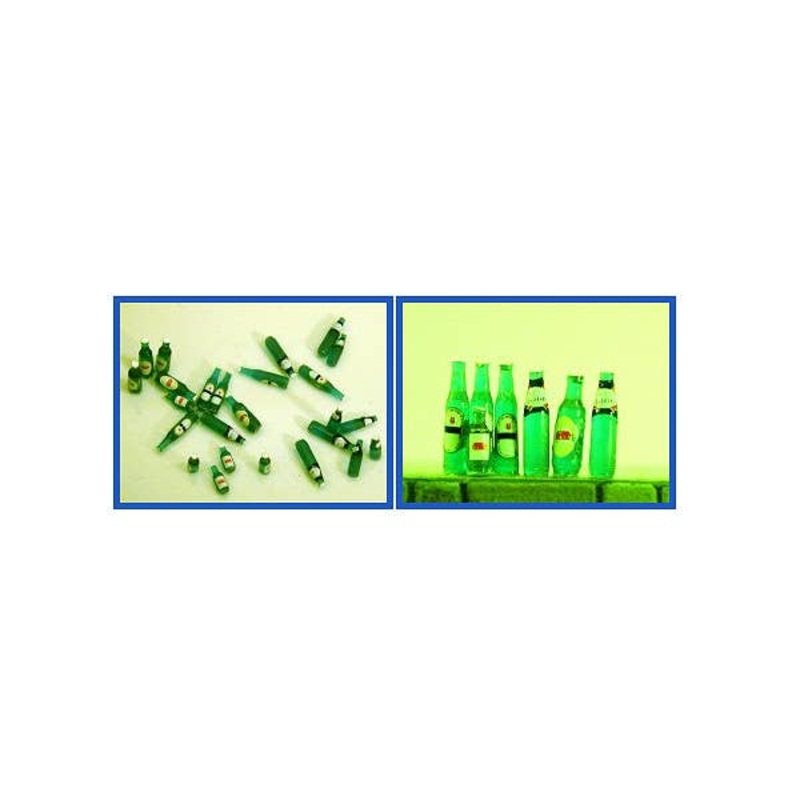 1/35 Assorted Beer Bottles Green w/Decals (25pcs)