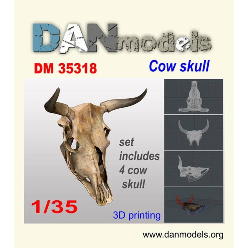 1/35 Cow skull, 4 pcs