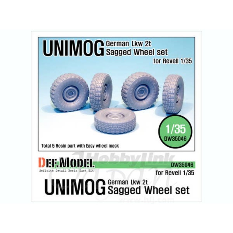 1/35 German UNIMOG Lkw 2t Sagged Wheel Set (Revell)