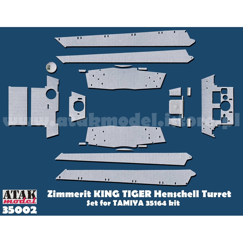 1/35 WWII Germany King Tiger Heavy Tank (Henschel Turret) Zimmerit Set (for Tamiya)