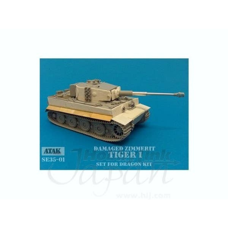 1/35 Damaged Zimmerit Tiger I 101PzAbt (for Dragon)