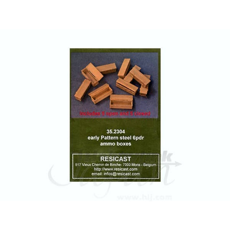 1/35 Early Pattern Steel 6pdr Ammo Boxes