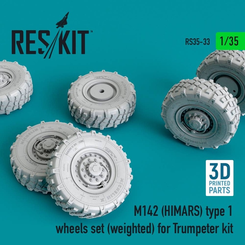 1/35 M142 (HIMARS) type 1 wheels set (weighted) for Trumpeter kit
