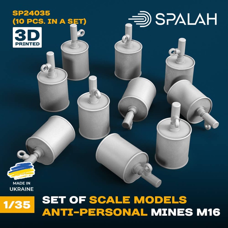 1/35 Set of scale models Anti-personal mines M16, (10 pcs)