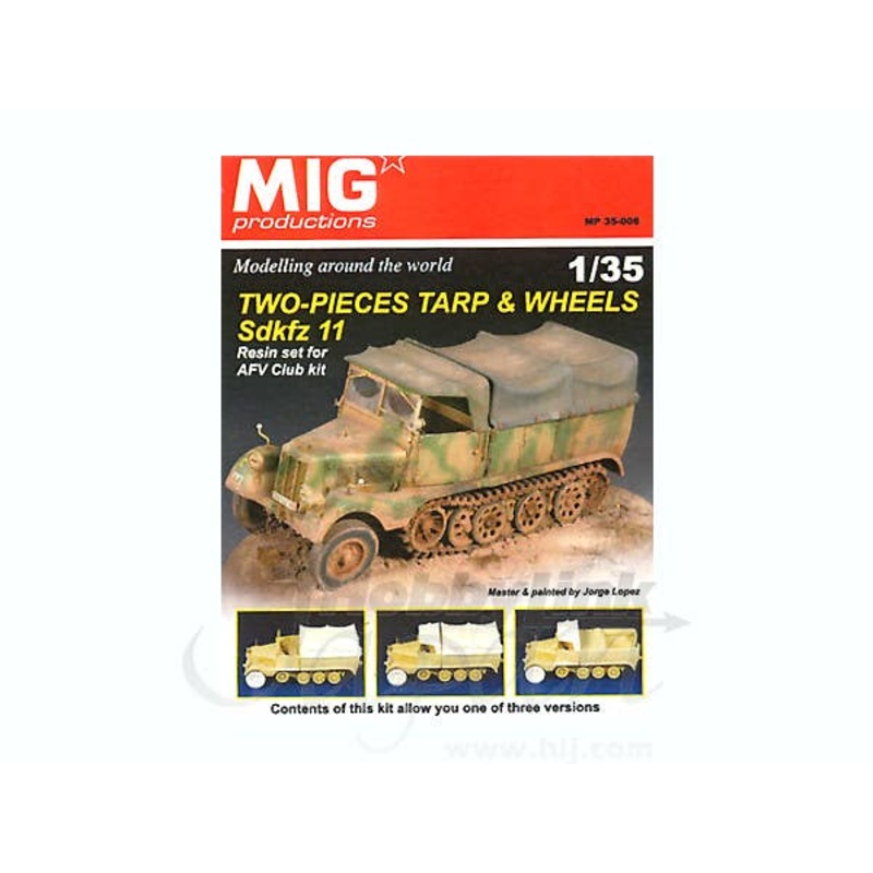 1/35 Two Tarps & Two Wheels for Sd.Kfz. 11 for AFV Club