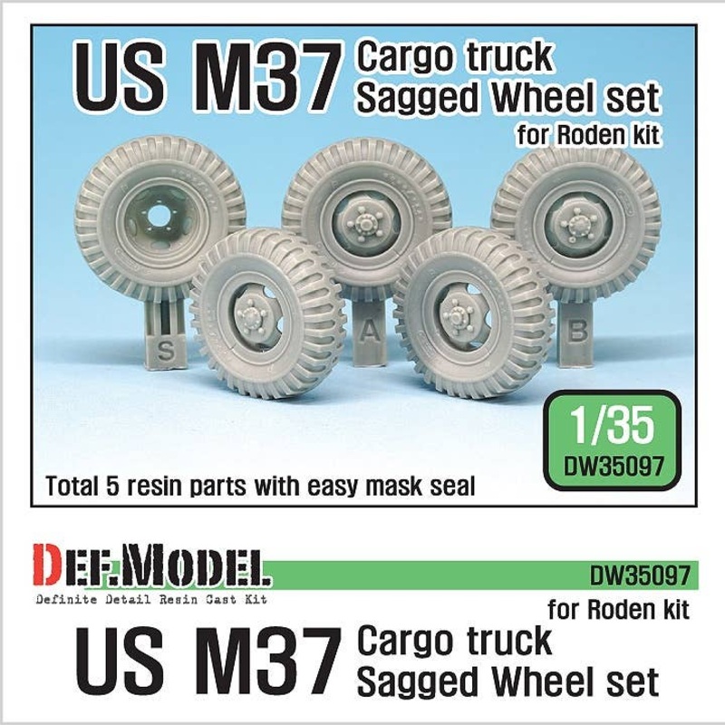 1/35 U.S. M37 Cargo truck Sagged Wheel Set (for Roden)