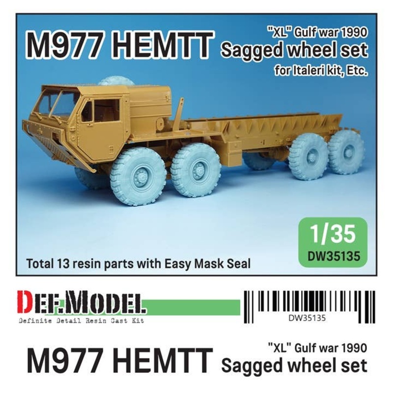 1/35 US M977 HEMTT Truck Mich.XL 1990 Sagged Wheel Set (for Italeri, Etc.)