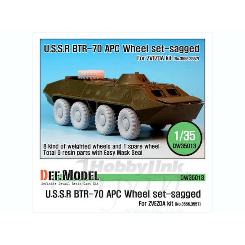 1/35 USSR BTR-70 APC Sagged Wheel Set (for Zvezda)