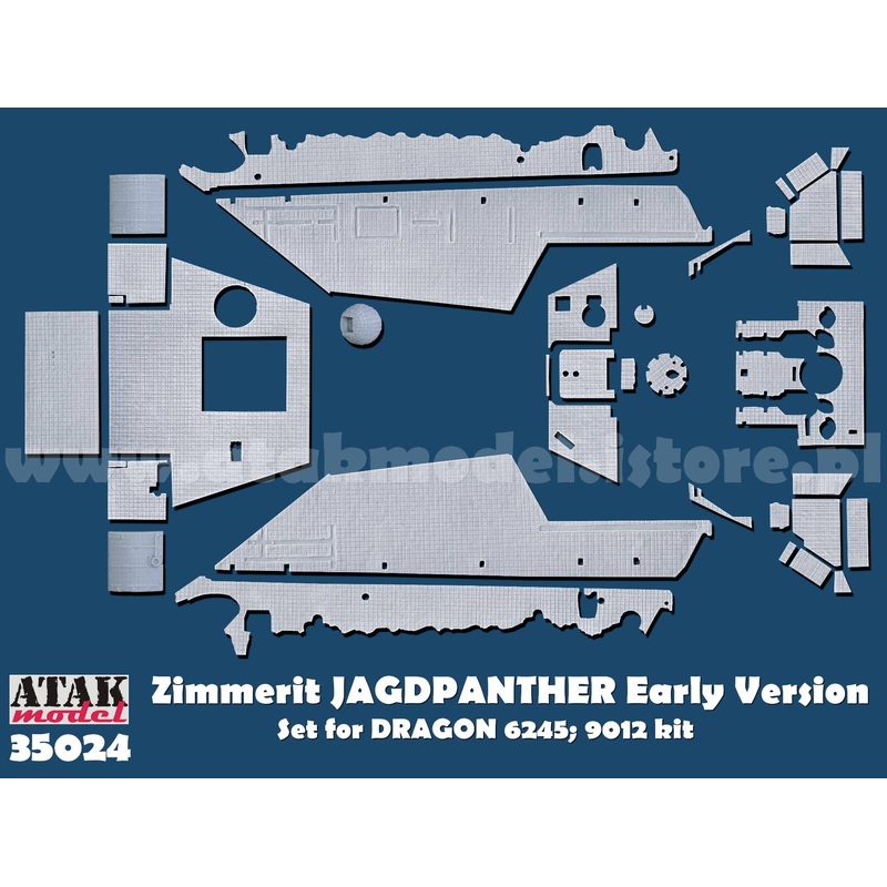 1/35 WWII Germany Zimmerit Set for Jagdpanther Tank Destroyer Early Type (Dragon / GSI Creos)