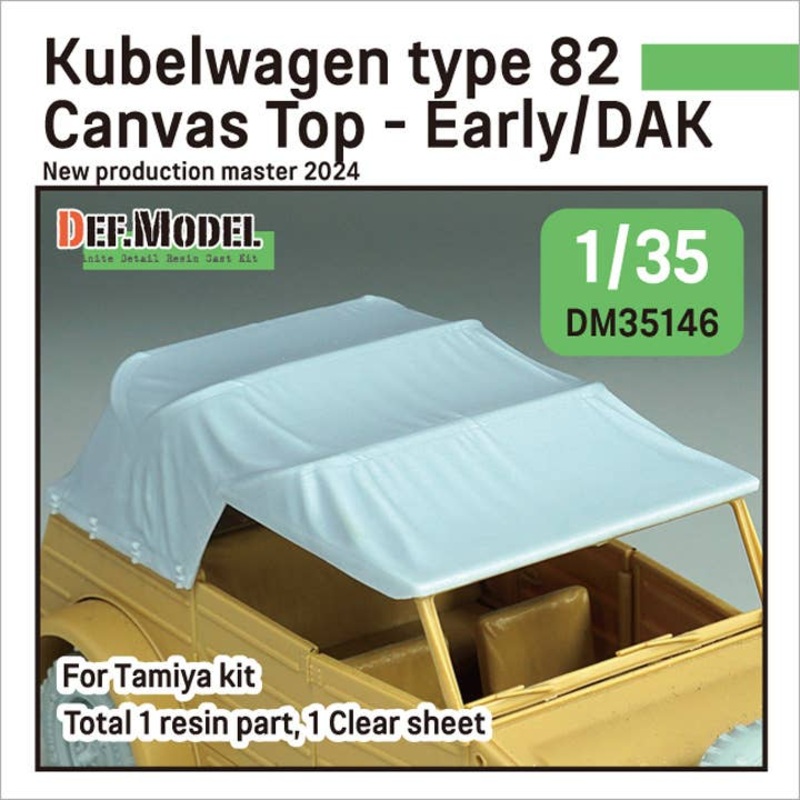 1/35 Kubelwagen Type 82 Canvas Top - Early/DAK (for Tamiya kit)