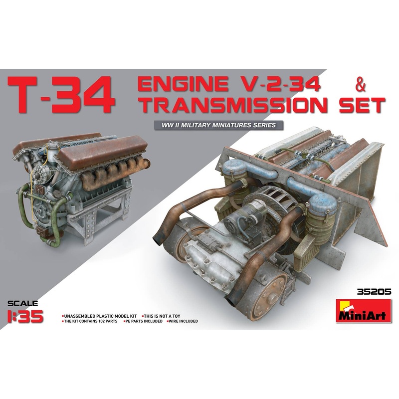 1/35 T-34 Engine V-2-34 & Transmission Set
