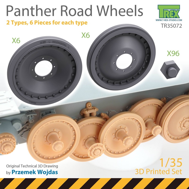 1/35 WW.II German Panther Road Wheels (2 types, 6 each)