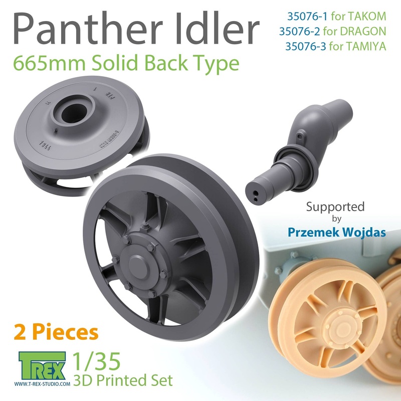 1/35 WW.II German Panther Tank 665mm Diameter Induction Wheel Solid Back Type 2 Set (Takom)