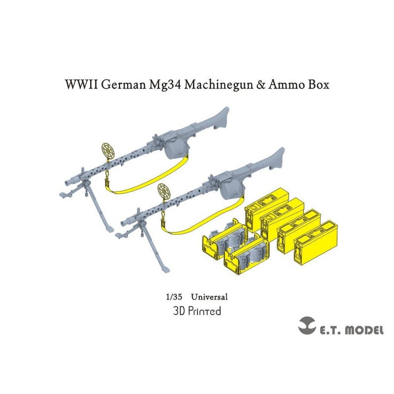 1/35 WW.II Germany MG34 Machine Gun & Ammunition Box Set (3D)