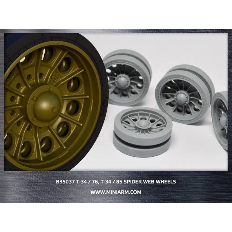 1/35 T-34 Su-85 Spider Web Wheels w/Perforated Tires (20pcs)