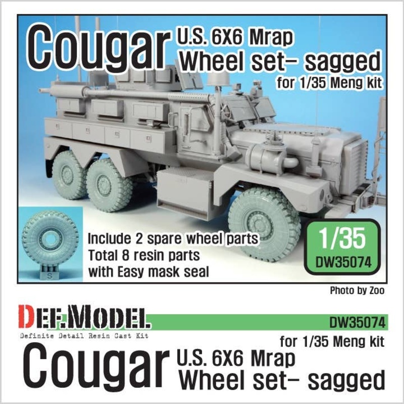 1/35 US Cougar 6X6 Mrap Sagged Wheel Set 2 Spare Wheel (for Meng)