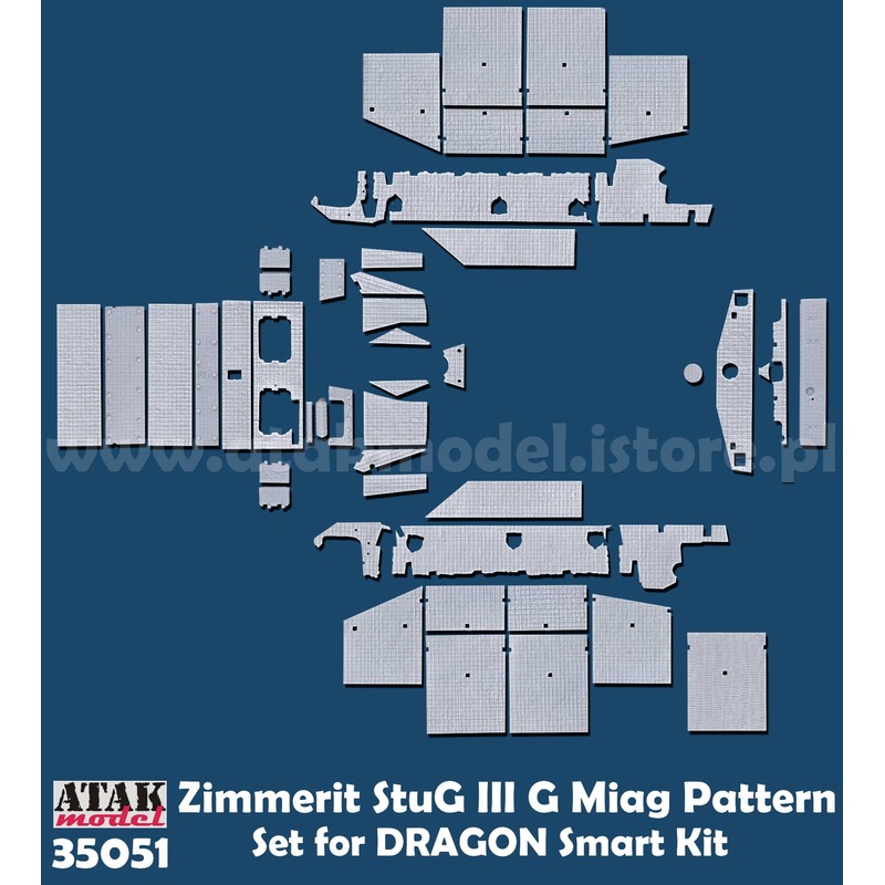 1/35 WWII Germany StuG III Type G Zimmerit Set for MIAG (for Dragon Smart Kit)