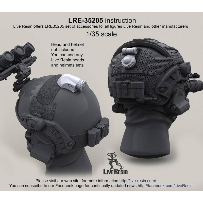 1/35 Helmet Lamp Set Manta Strobe Helmet Lamp & VIP Light