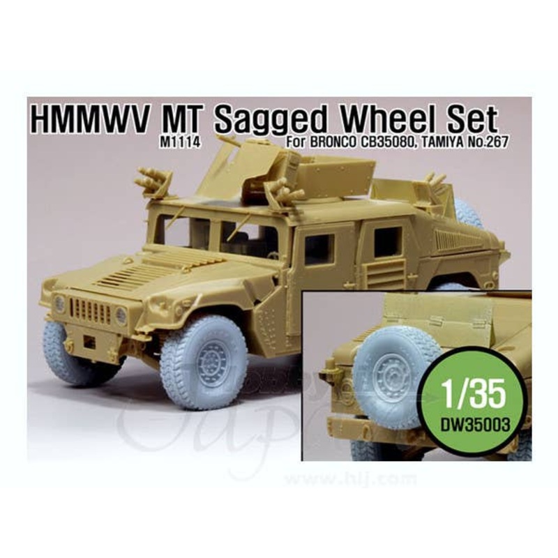 1/35 HMMWV MT Sagged Wheel Set (for Bronco and Tamiya)