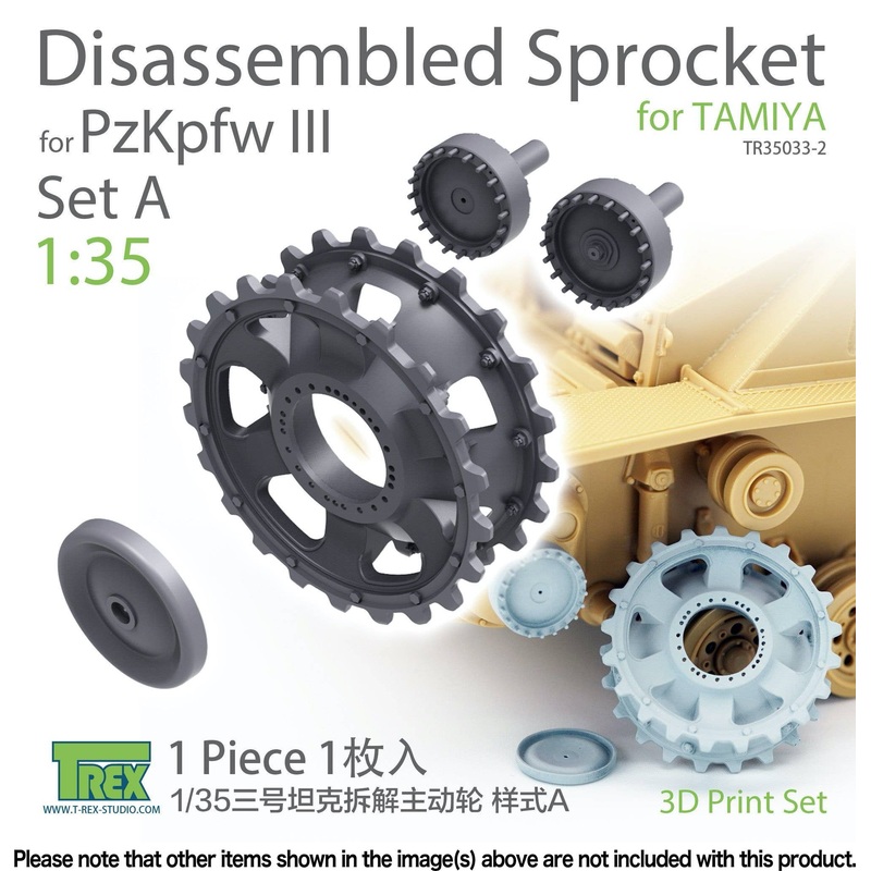 1/35 Panzer III Disassembled Sprocket Set A For Tamiya