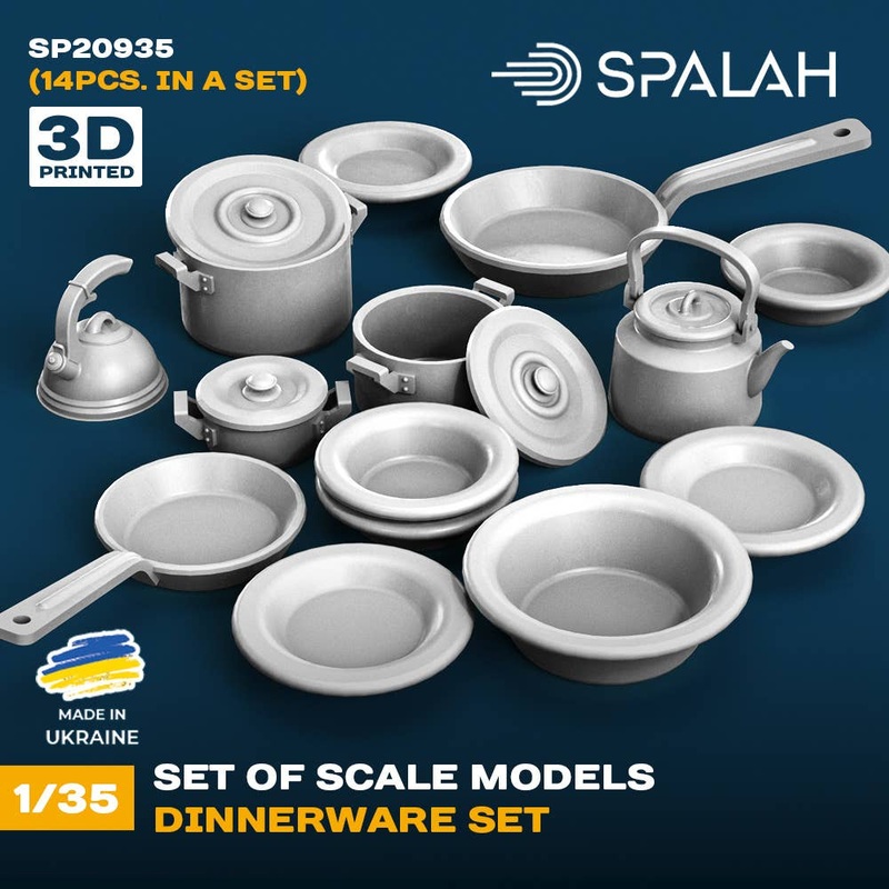 1/35 Set of scale models Dinnerware set, (14 pcs)