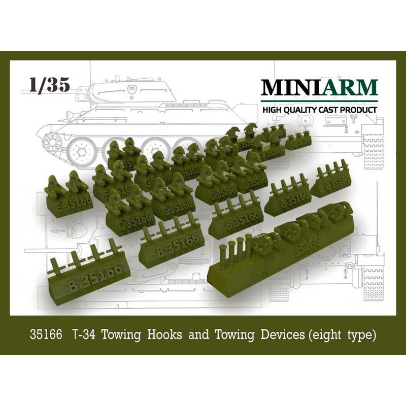 1/35 T-34 Towing Hooks and Towing Devices (Eight Type)