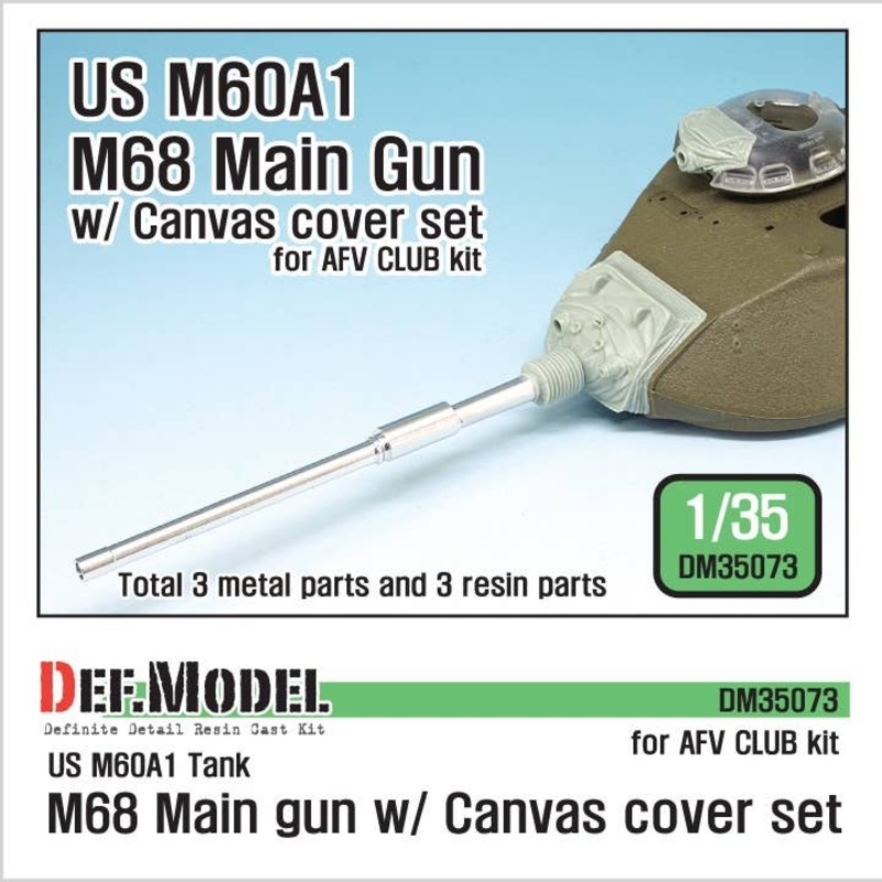 1/35 US M60A1 M68 Main Gun & Canvas Cover Set (for AFV club)