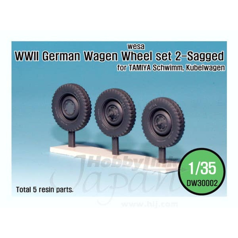1/35 WWII German Wagen Wheel Set 2-Sagged (for Tamiya)