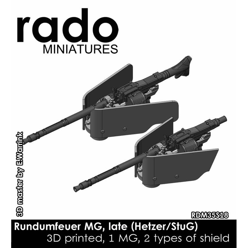 1/35 WWII Germany Hetzer Tank Destroyer / III / IV Assault Gun Internally Operated Machine Gun Late Type (3D printed 2 pieces)