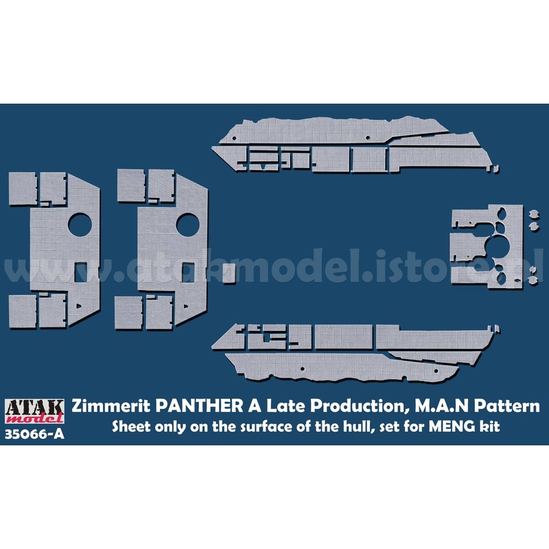 1/35 WWII Germany Panther A Type Late Type MAN Zimmerit Set #2 (Body Only Meng Model TS-035)