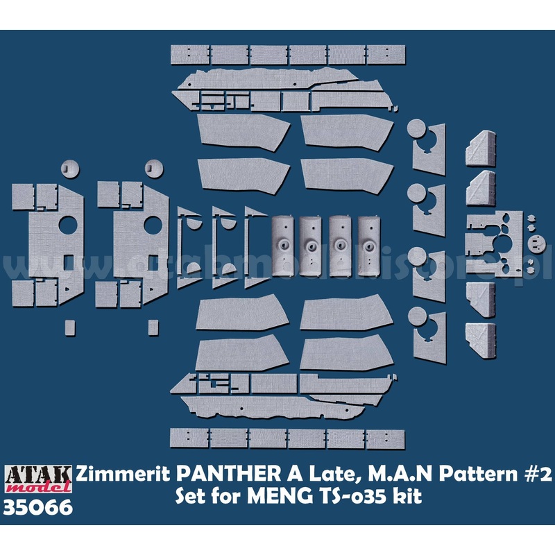 1/35 WWII Germany Panther A Type Late Type MAN Zimmerit Set #2 (Meng Model TS-035)