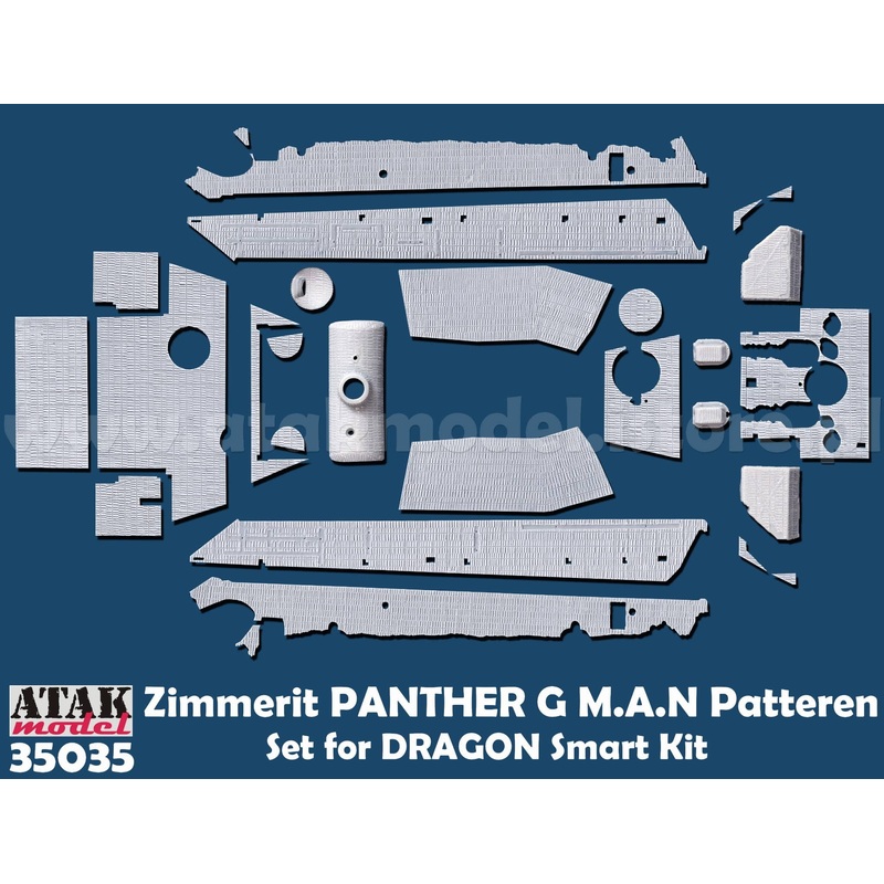 1/35 WWII Germany Panther Tank Type G Zimmerit Set for MAN (for Dragon Smart Kit)