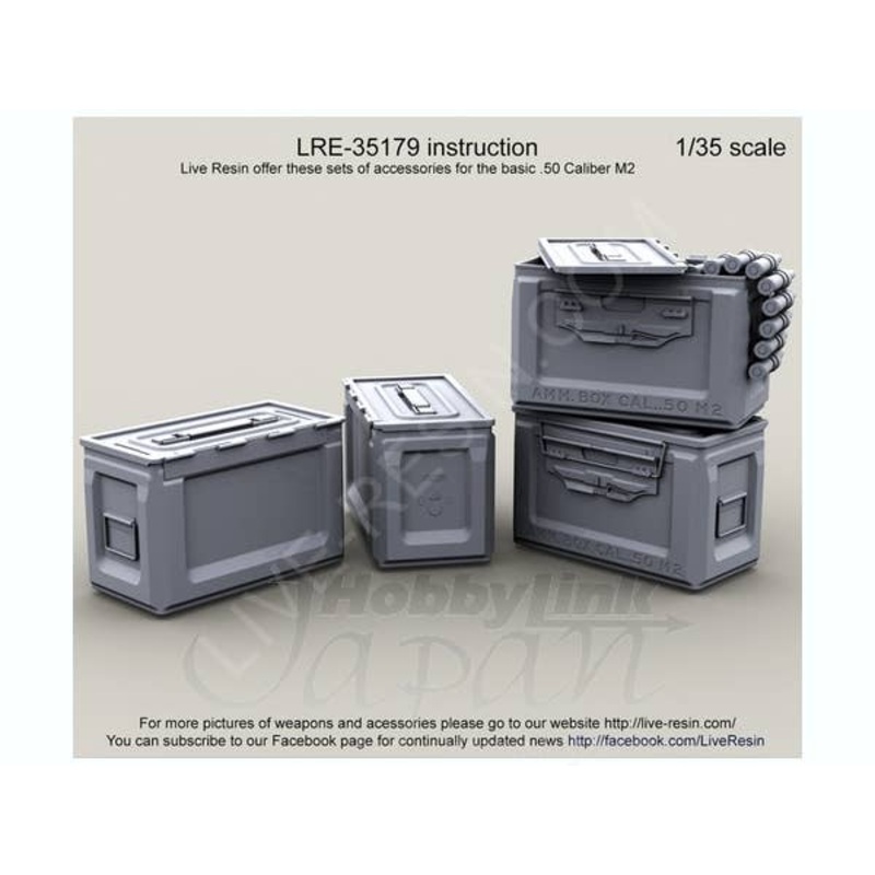 1/35 WWII US Army .50 M2 Ammunition Ammo Box Closed (6 pcs)