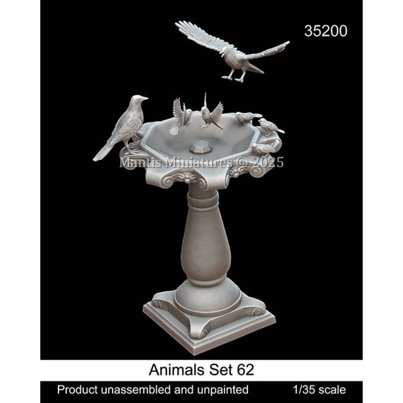 1/35 Animals Set 62 Birds Gathering In The Bird Bath