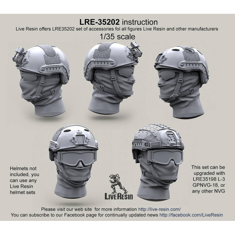 1/35 Head w/balaclavas for Ops Core & Airframe Helmets