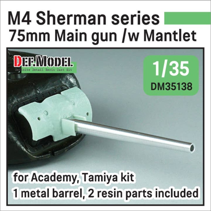 1/35 M4 Sherman 75mm M3 Main gun Metal barrel /w late Mantlet set (for Academy/Tamiya)