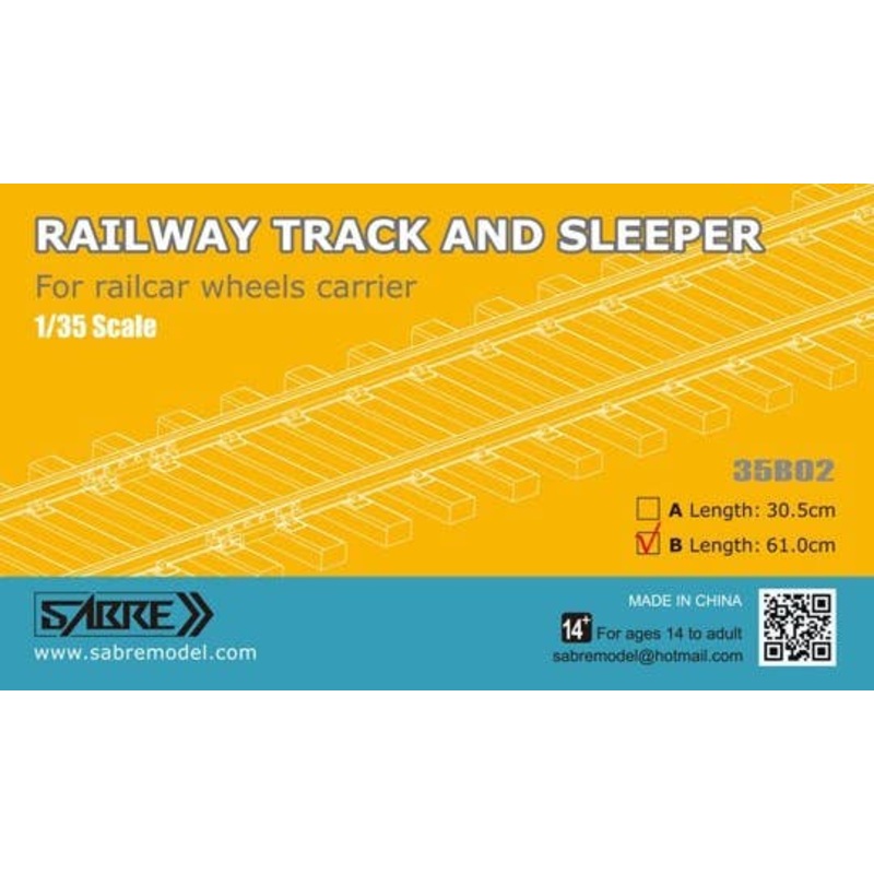 1/35 Railway Track and Sleeper for Railcar Wheels Carrier (Length 61.0cm)