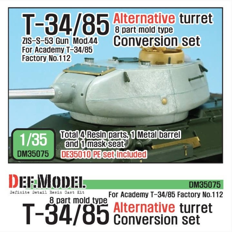 1/35 T-34/85 8-part Mold Alternative Turret Set (for Academy T-34/85 Factory No.112)